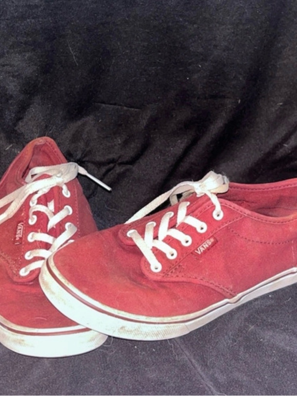 Vans Burgundy Canvas Low-Top Sneakers with White Laces